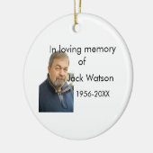 年の写真葬儀の名前の愛する思い出モダンで セラミックオーナメント (左)