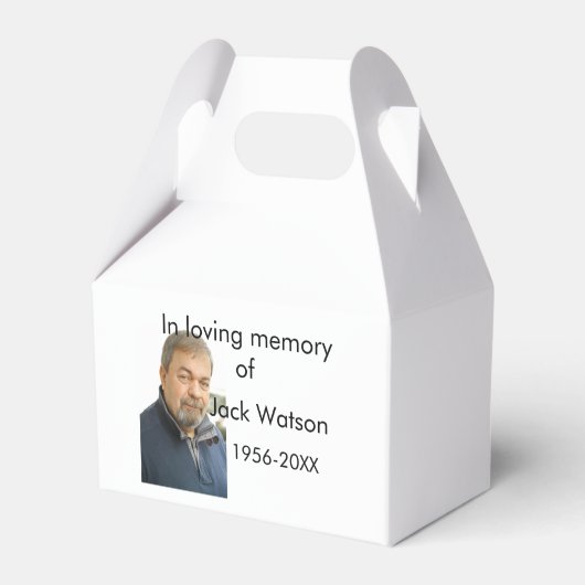 年の写真葬儀の名前の愛する思い出モダンで フェイバーボックス (裏面サイド)