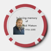 年の写真葬儀の名前の愛する思い出モダンで ポーカーチップ (裏面)