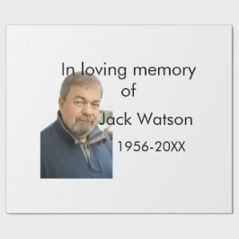 年の写真葬儀の名前の愛する思い出モダンで ラッピングペーパー