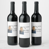 年の写真葬儀の名前の愛する思い出モダンで ワインラベル (ボトル)