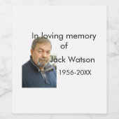 年の写真葬儀の名前の愛する思い出モダンで ワインラベル (シングルラベル)