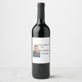 年の写真葬儀の名前の愛する思い出モダンで ワインラベル