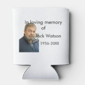 年の写真葬儀の名前の愛する思い出モダンで 缶クーラー (裏面)