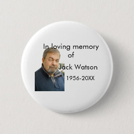 年の写真葬儀の名前の愛する思い出モダンで 缶バッジ