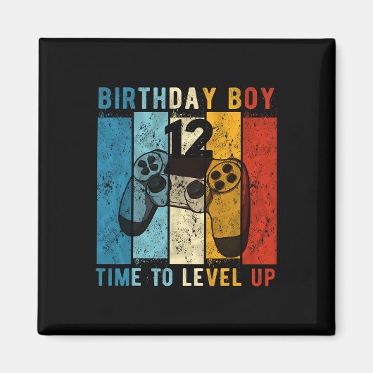 年の古い誕生日男の子レベル12th Birに12時間 マグネット (正面)