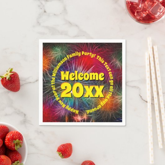 年の変更の編集文字名の追加20xx スタンダードカクテルナプキン (インサイチュ)