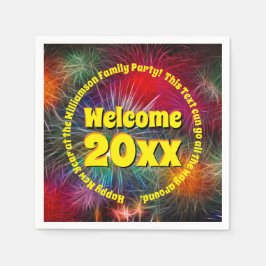 年の変更の編集文字名の追加20xx スタンダードカクテルナプキン