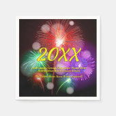 年の変更、名前の追加文字新年の花火 スタンダードカクテルナプキン (正面)