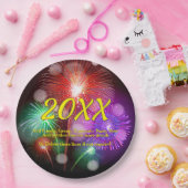 年の変更、名前の追加文字新年の花火 ペーパープレート (パーティー)