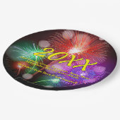 年の変更、名前の追加文字新年の花火 ペーパープレート (アングル)