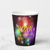 年の変更、名前の追加文字新年の花火 紙コップ (裏面)