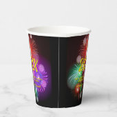 年の変更、名前の追加文字新年の花火 紙コップ (右)