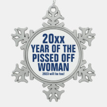 年の女性の怒った雪片スノーフレークP