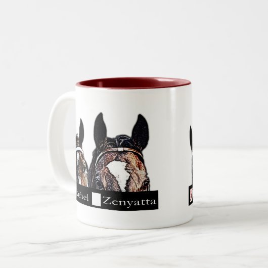 年の投票用紙のマグのレイチェルアレキサンドラの馬 ツートーンマグカップ (正面左)