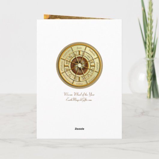 年の挨拶状のウィッカ信者の車輪 カード (裏面)