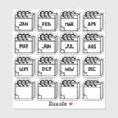 年の数々の月 シール (シート)