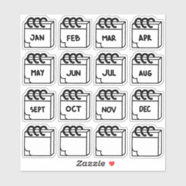 年の数々の月 シール