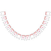 年の旗のピンクの水彩画の花の卒業生のクラス バンティングフラッグ (全)