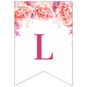 年の旗のピンクの水彩画の花の卒業生のクラス バンティングフラッグ (第3の旗)