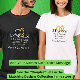 年の日付、名前、記念日結婚のカップルの追加 Tシャツ
