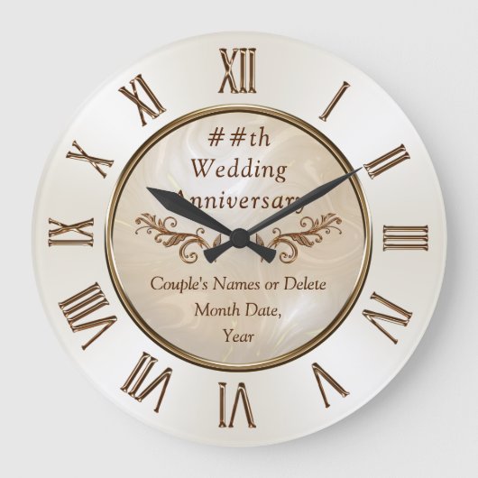 年の時計記念日のギフトによる記念日のギフト ラージ壁時計 (正面)