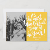 年の最も素晴らしい時間 |イエローホリデー写真 招待状 (正面)