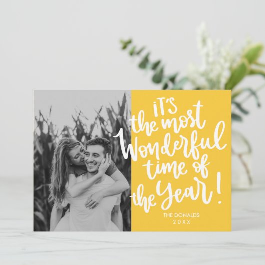 年の最も素晴らしい時間 |イエローホリデー写真 招待状 (スタンド正面)