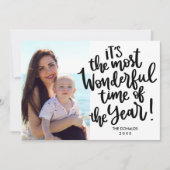 年の最も素晴らしい時間 |ホワイト・ホリデー・フォト 招待状 (正面)