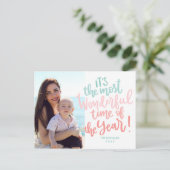 年の最も素晴らしい時間 |青い休日の写真 ポストカード (スタンド正面)