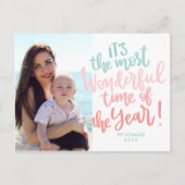 年の最も素晴らしい時間 |青い休日の写真 ポストカード (正面)