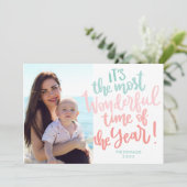 年の最も素晴らしい時間 |青い休日の写真 招待状 (スタンド正面)