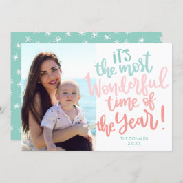 年の最も素晴らしい時間 |青い休日の写真 招待状