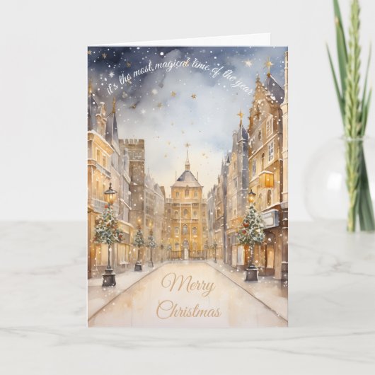 年の最も魔法の時間クリスマスカード金ゴールド カード (正面)