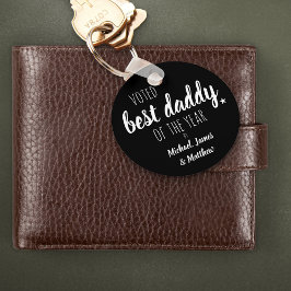 年の最高のパパに投票した人…白黒 キーホルダー