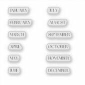 年の月のステッカーセットヴィンテージ シール (正面)