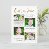 年の概要編集可能な色の新年の写真カード シーズンカード (スタンド正面)