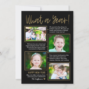 年の概要編集可能な色の新年の写真カード シーズンカード