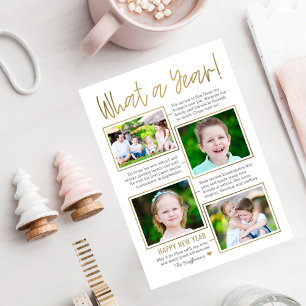 年の概要編集可能な色の新年の写真カード シーズンカード