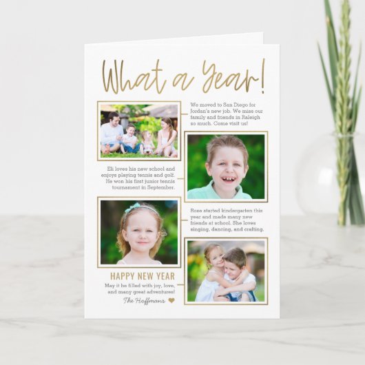 年の概要編集可能な色の新年の写真カード シーズンカード (正面)