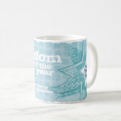 年の母の写真はアイスブルーマグカップを星 コーヒーマグカップ (正面右)