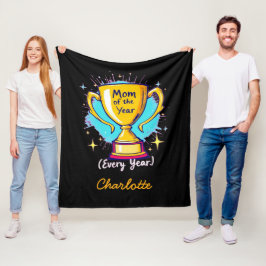 年の母 | 母おもしろいパーソナライズされたの日 フリースブランケット