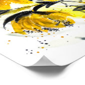 年の水の色のモダンフローラ ポスター (角)