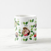 年の生まれ家族ツリーPHOTOコラージュ誕生日 コーヒーマグカップ (中央)