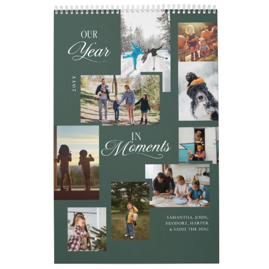年の瞬間ファミリーフォトコラージュ年レビュー カレンダー (カバー)