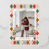 年の瞬間フォトコラージュくるみ割りアーガイル器 箔シーズンカード (正面)