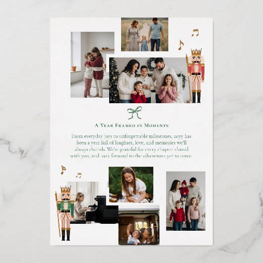 年の瞬間フォトコラージュくるみ割りアーガイル器 箔シーズンカード (裏面)