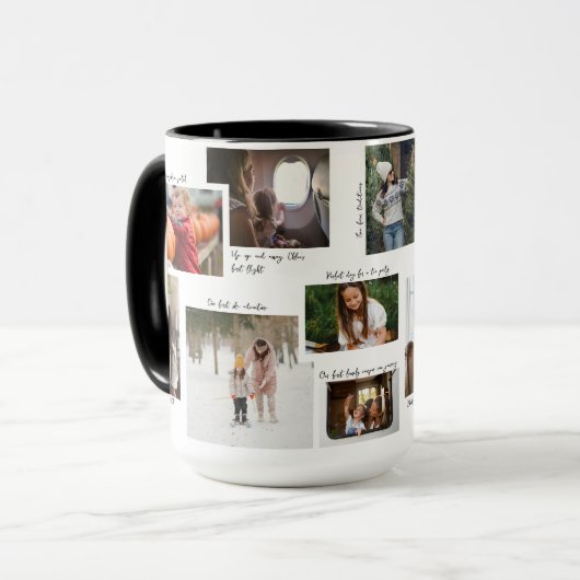 年の瞬間11家族の写真コラージュとキャプション マグカップ (正面左)
