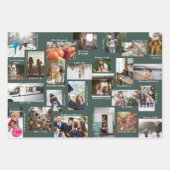 年の瞬間25家族の写真コラージュ&キャプション ラッピングペーパーシート (正面)