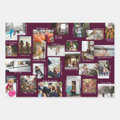 年の瞬間25家族の写真コラージュ&キャプション ラッピングペーパーシート (正面)